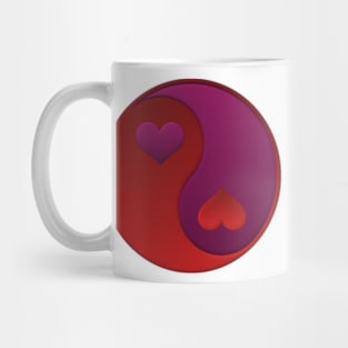 Red and Purple Yin-yang Hearts Mug